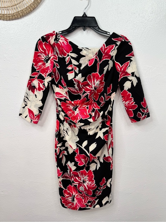 White House Black Market Dresses & Skirts - White House Black Market Black Red Cream Floral Sheath Dress